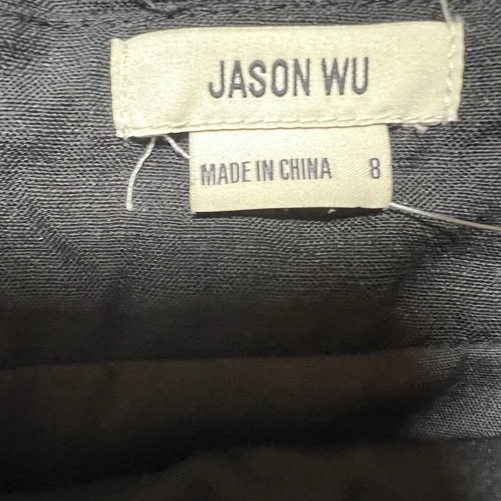 Jason Wu 2-Piece Set Women’s Top 4 Skirt 8 Black Linen Look Shell Fringe NWT